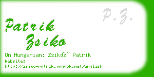 patrik zsiko business card